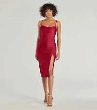 Sleek And Smooth High Slit Midi Dress