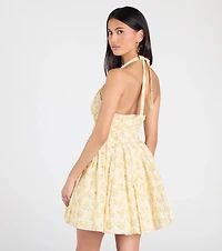 Dressing For Sunshine Halter Floral Skater Dress