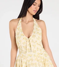 Dressing For Sunshine Halter Floral Skater Dress