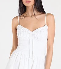 Park Picnic V-Neck Eyelet Skater Dress