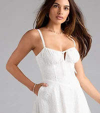 Extra Dose Of Cuteness Lace-Up Skater Dress
