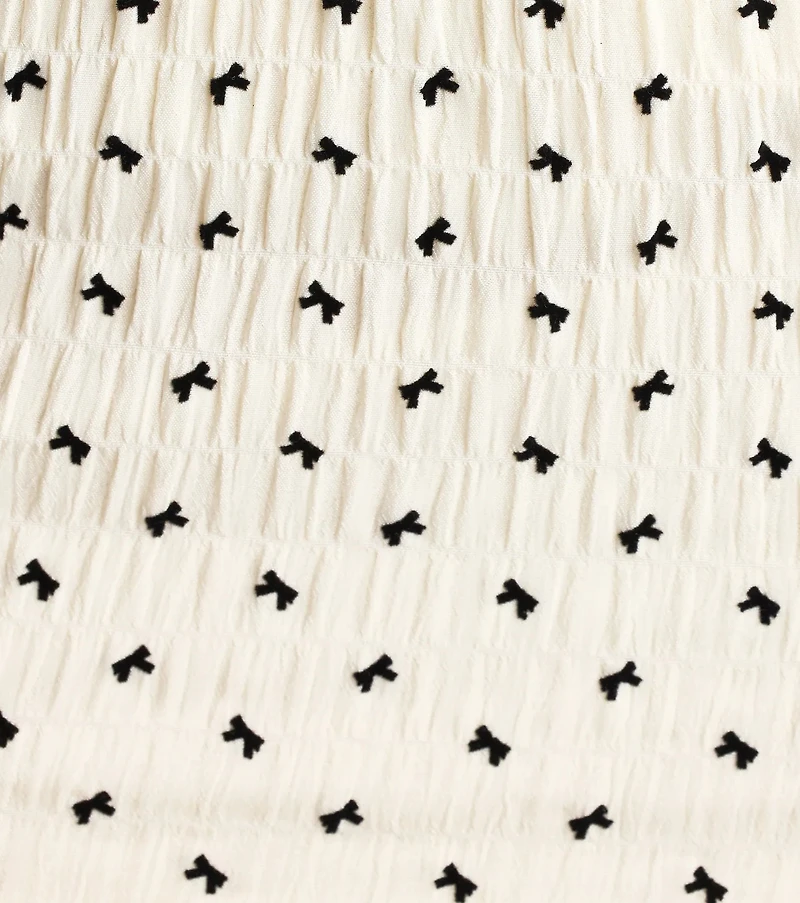Dearest Charm Bow Print Skater Dress