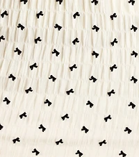 Dearest Charm Bow Print Skater Dress