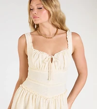 Love The Air Lace Skater Mini Dress