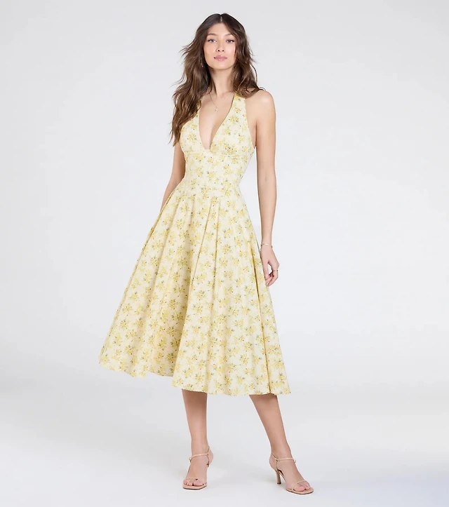 AE Corset Bodice Floral Midi Dress | Liberty Center