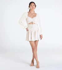 Perfect View Smocked Cutout Skater Dress