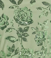 Touch Of Glamour Lace-Up Floral Sequin Midi Dress