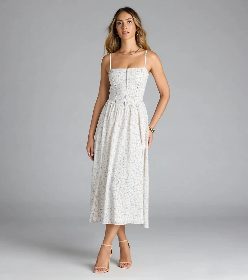 Dreaming Of You Floral A-Line Midi Dress