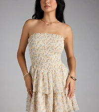 Sweet Flirt Floral Mini Tube Dress
