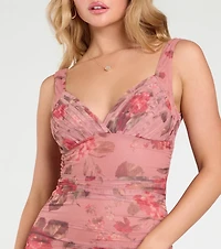 Romantic Charm V-Neck Floral Midi Dress