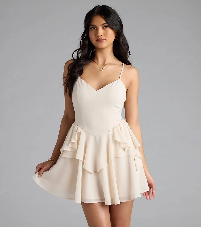 Fairytale Daze Strappy Back Chiffon Skater Dress