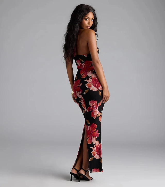 Good American Plus Size Virgo Stretch Rib Knit Square Neck Long Sleeve  Bodycon Maxi Dress | Liberty Center