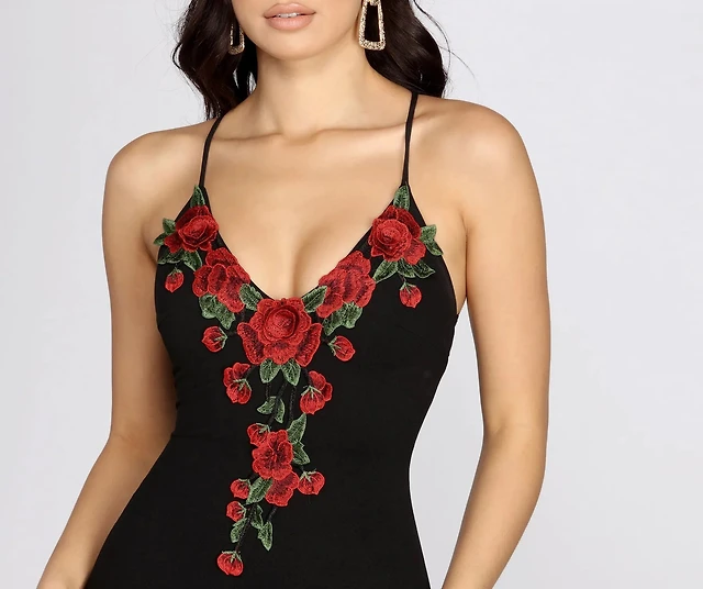 embroidered bodycon dress Lace Embroidered Short Bodycon Dress with Illusion V-Neck – Available in  Black Nude & Silver Nude main image 0