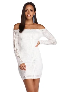 Crocheted With Love Off Shoulder Dress