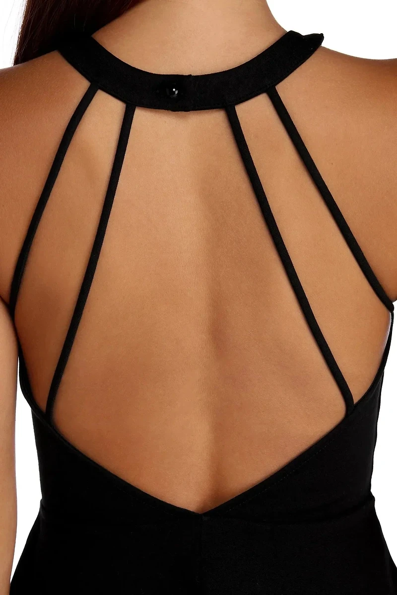 Babe A Backless Skater Dress