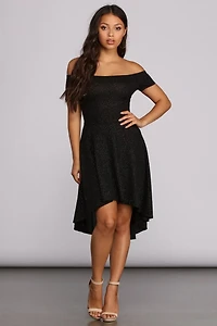 Total Twirl Glitter Skater Dress
