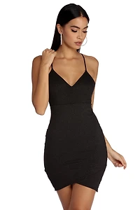 Star Gazing Glitter Mini Dress