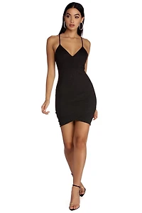 Star Gazing Glitter Mini Dress