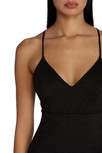 Star Gazing Glitter Mini Dress