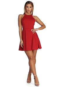 Babe A Backless Skater Dress