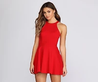 Babe A Backless Skater Dress