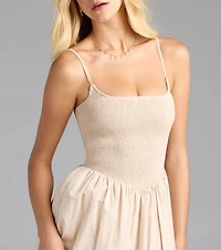 Effortless Era Woven A-Line Midi Dress