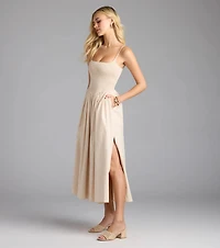 Effortless Era Woven A-Line Midi Dress
