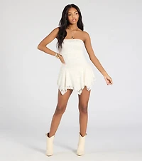 Going Out Strapless Lace Mini Dress