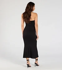Effortless Days Strapless Bodycon Midi Dress