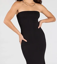 Effortless Days Strapless Bodycon Midi Dress