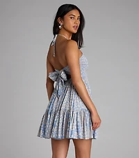 Paisley and Playful Halter Skater Dress