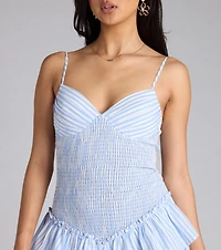 Cute Little Things Striped A-Line Mini Dress