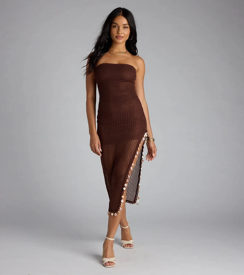 Dinner By The Sea Tube Crochet Midi Dress