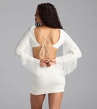 Obsessed With The Vibe Fringe Lace Mini Dress
