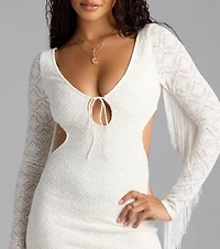 Obsessed With The Vibe Fringe Lace Mini Dress