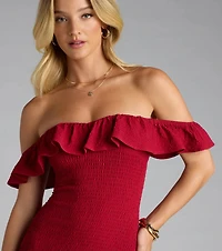Definition Of Cute Off-The-Shoulder Mini Dress