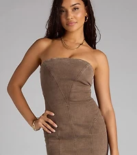 Denim Darling Strapless Bodycon Mini Dress