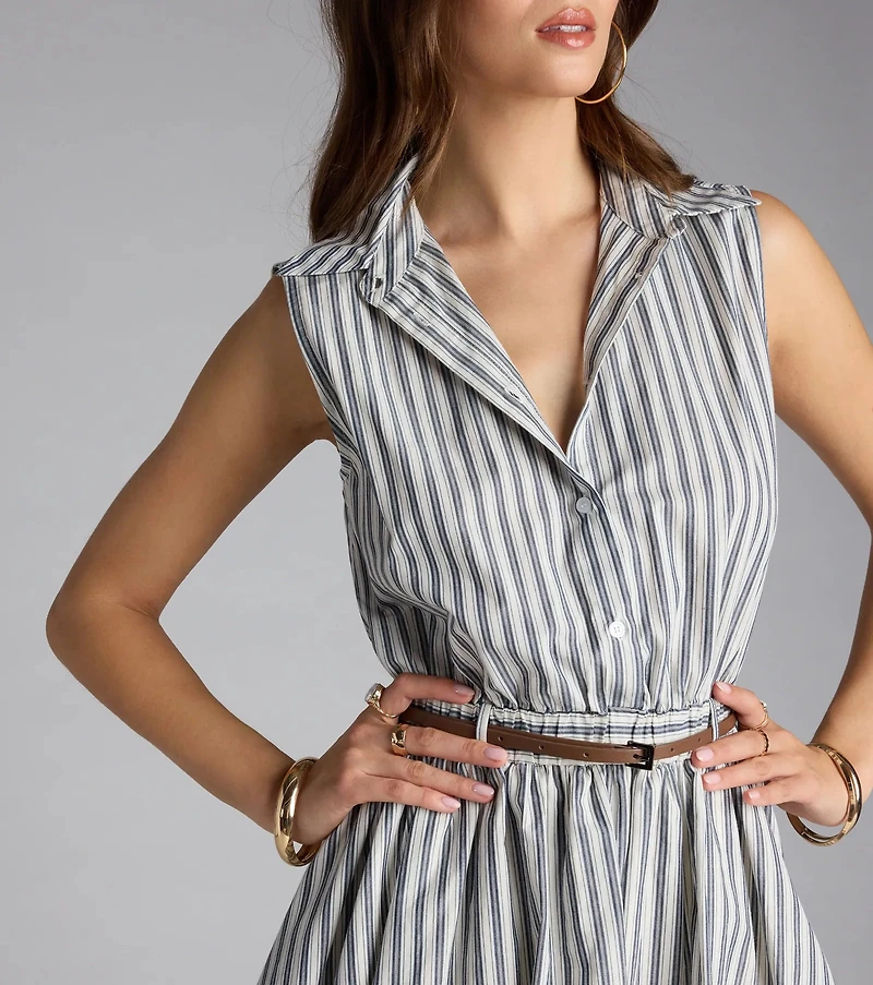 Bubbly and Booked Striped Collar Dress