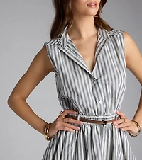 Bubbly and Booked Striped Collar Dress