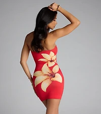 Island Glow Tube Floral Mini Dress