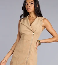 Street Chic Faux Suede Mini Dress