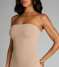 Smooth Talker Strapless Bodycon Midi Dress