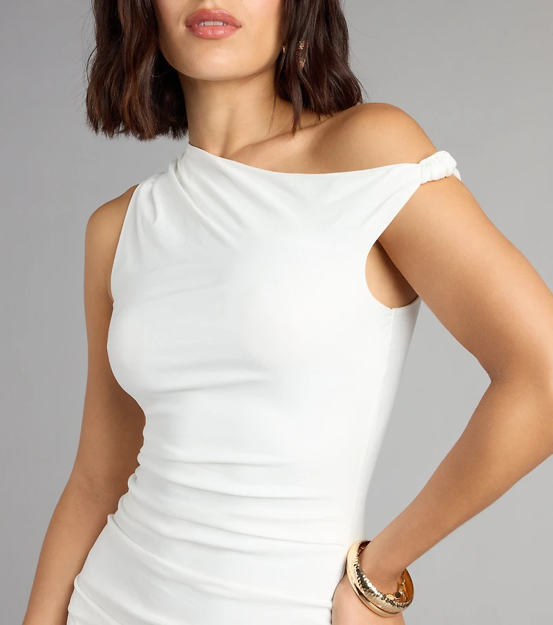 Twist of Fate One Shoulder Mini Dress