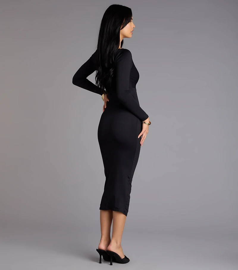 the Moment Bodycon Midi Dress