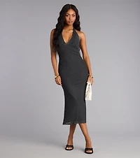 Retro Romance Halter Midi Dress