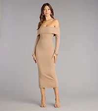 Effortless Aura Long Sleeve Midi Dress