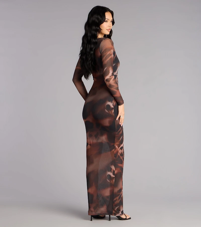 Untamed Glam Mesh Maxi Dress
