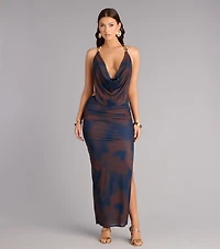 Vacation Mode Abstract Open Back Maxi Dress