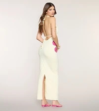 Vacation Muse Floral Halter Maxi Dress