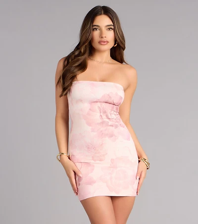 Pretty Plans Pending Floral Tube Mini Dress